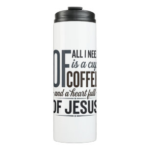 Christlicher Kaffee Jesus Zitat Vintage-Shirt-Desi Thermosbecher