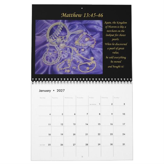 Christlicher Kalender Bibel Kunstwerk (Jan 2027)