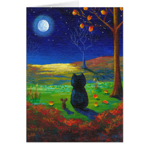 Christlicher Katzen-Mond-Herbstlaub Creationarts