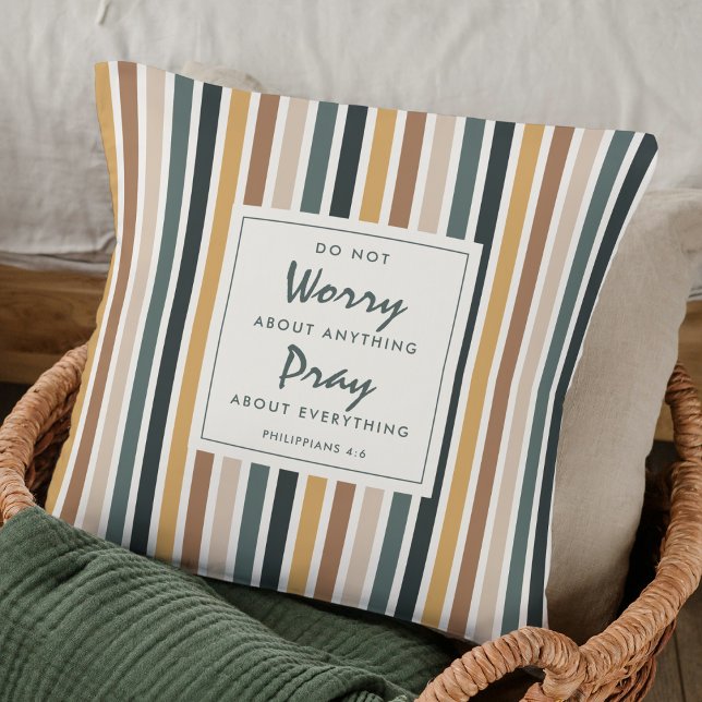 Christlicher Keepake macht keine Angst vor dem Fal Kissen (Christian home décor pillow with Philippians 4:6, customizable poem)