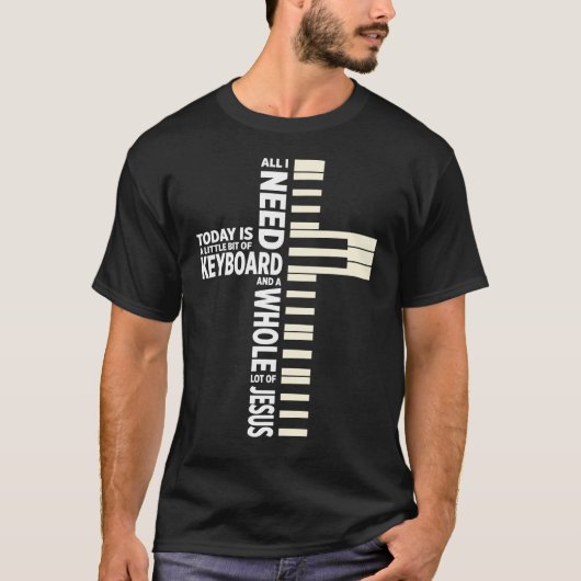 Christlicher Keyboard-Musiker Jesus Lover Band T-Shirt (Vorderseite)
