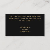 Christlicher Kirchenminister Tan Black Stilvolles  Visitenkarte (Rückseite)