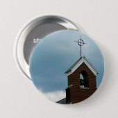 Christlicher Kirchesteeple-Kreuz-Foto-Knopf Button (Vorne & Hinten)