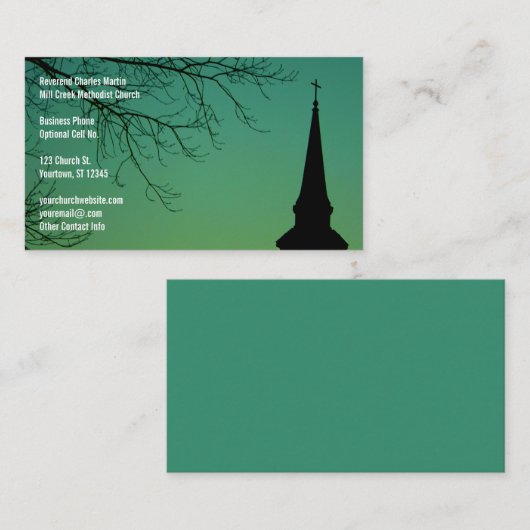 Christlicher Kirchesteeple-Minister Visitenkarte (Vorne/Hinten)