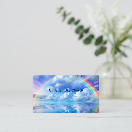 Christlicher kirchlicher Rainbow Landschaftlich Visitenkarte (Stehend Vorderseite)