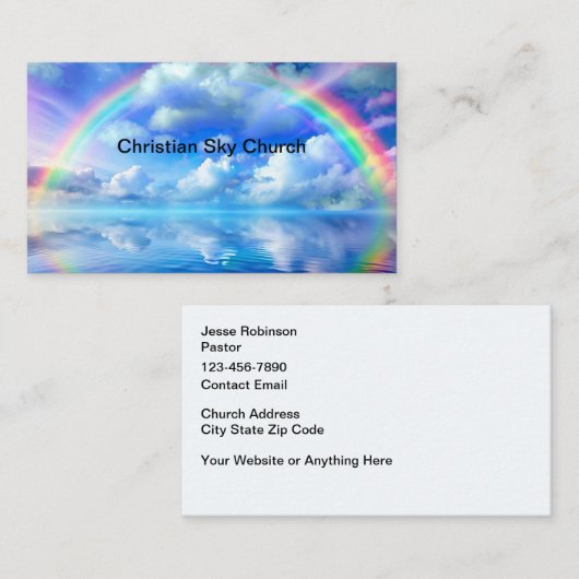 Christlicher kirchlicher Rainbow Landschaftlich Visitenkarte (Vorne/Hinten)