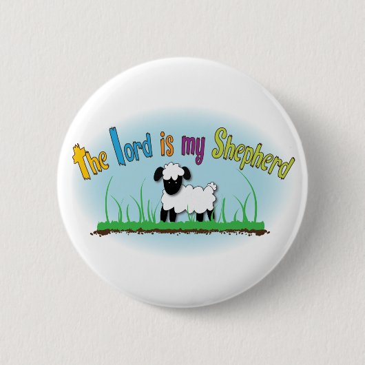 Christlicher Knopf - der Lord ist mein Schäfer Button (Vorderseite)