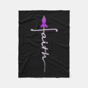 Christlicher Kreuz Lila Ribbon-Krieger Alzheimerhe Fleecedecke