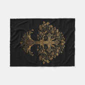 Christlicher Kreuzbaum Fleecedecke (Vorderseite (Horizontal))