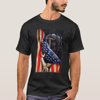 Christlicher Kriegsherrn der amerikanischen Flagge T-Shirt
