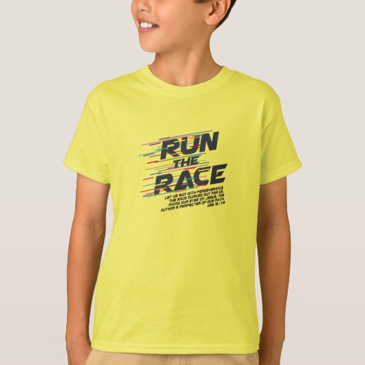 Christlicher Lauf das Rennen-Shirt für Kinder T-Shirt (Vorderseite)