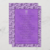 Christlicher Lila Power Hochzeitseinladung Einladung (Vorne/Hinten)