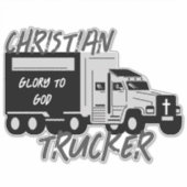 Christlicher LKW-Ruhm zu Gott Grunge Cross Decal Aufkleber (Vorderseite)