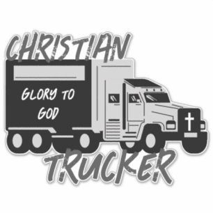Christlicher LKW-Ruhm zu Gott Grunge Cross Decal Aufkleber