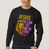 Christlicher Löwe des Stamms Judah JESUS Sweatshirt (Vorderseite)