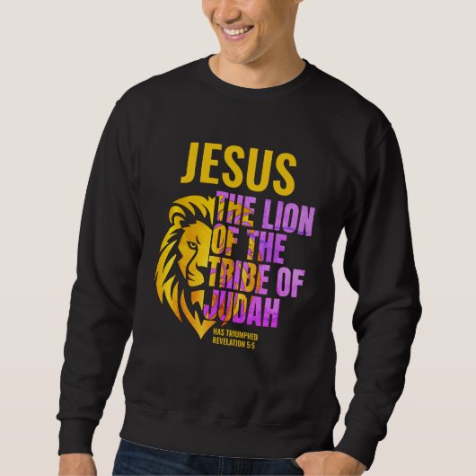 Christlicher Löwe des Stamms Judah JESUS Sweatshirt (Vorderseite)