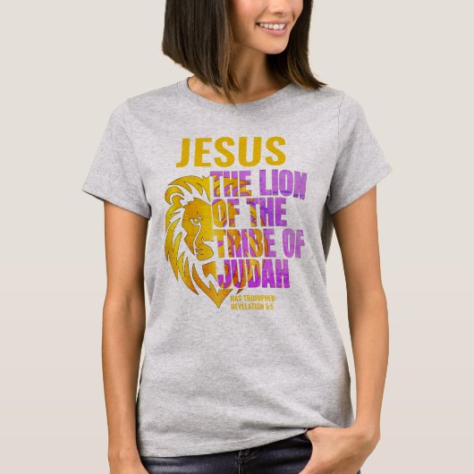 Christlicher Löwe des Stamms Judah JESUS T-Shirt (Vorderseite)