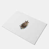 Christlicher Löwe und Kreuz Vintage Fußmatte (Schrägansicht)