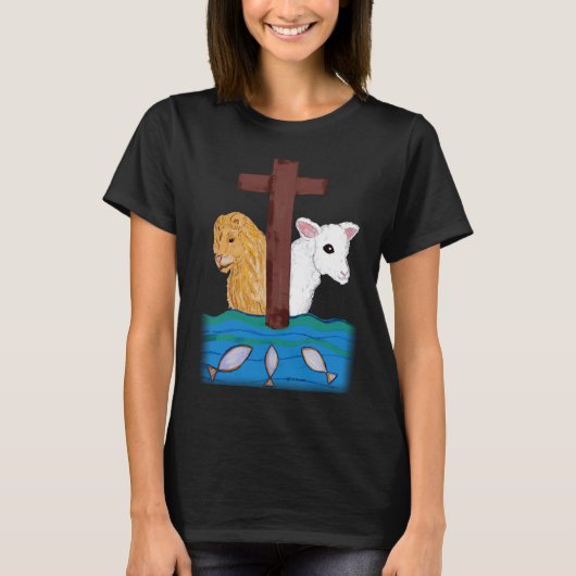 Christlicher Löwe und Lamm T-Shirt (Vorderseite)