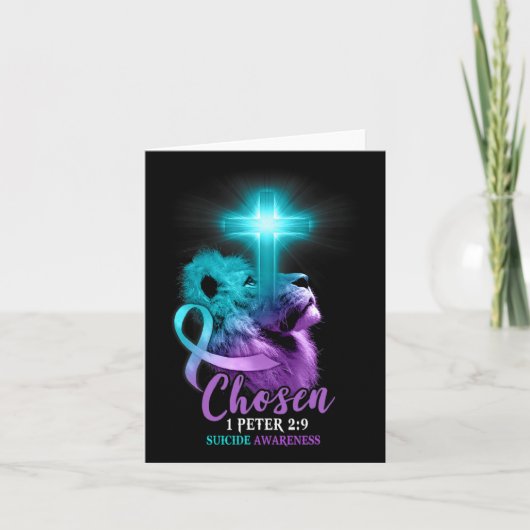 Christlicher Löwenkreuz Religiöse Bibelverse Selbs Karte (Vorderseite)