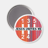 Christlicher Magnet: Jesus treibt mich an Magnet (Vorderseite/Rückseite)