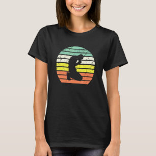 Christlicher Mann betet Silhouette Religiös Retro T-Shirt