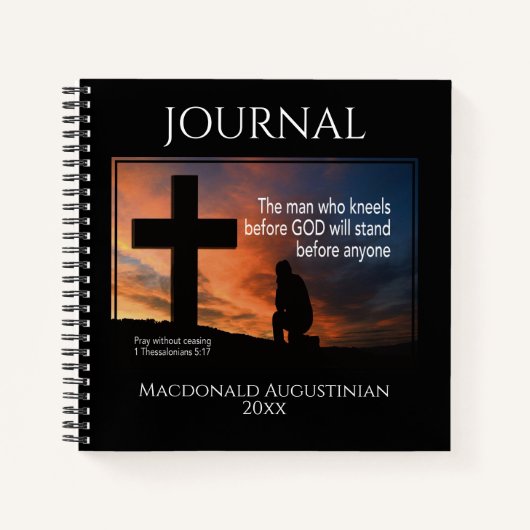 Christlicher MANN, DER VOR GOTTES GEBEN KNELT Notizblock (Vorderseite)