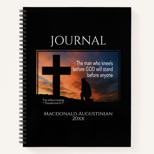 Christlicher MANN, DER VOR GOTTES Gebet-Journal KN Notizblock (Vorderseite)