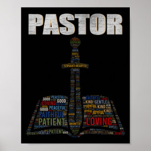 Christlicher Minister Wortwolke Kirche Pastor Schä Poster