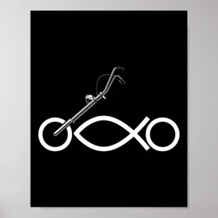 Christlicher Motorrad-Biker Ichthus Glaube Poster