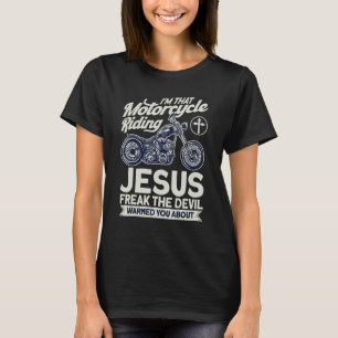 Christlicher Motorradfahrer Motorradfahren Jesus T-Shirt