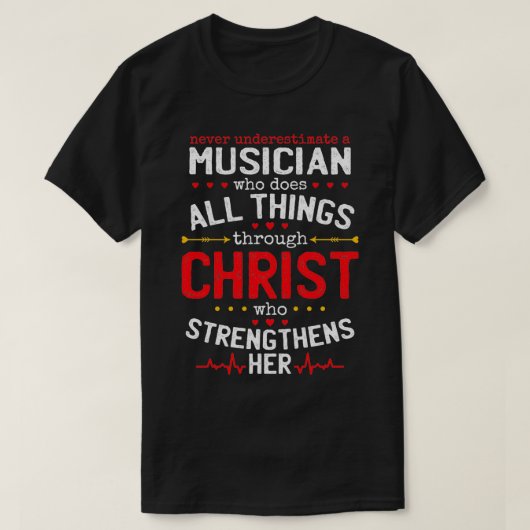 Christlicher Musiker und Christentum T-Shirt (Design vorne)