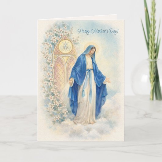 Christlicher Muttertag Hartriegel Blumen Mary Karte (Vorderseite)