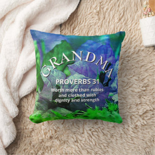 Christlicher Muttertag PROVERBS 31 Blumenstrauß Kissen
