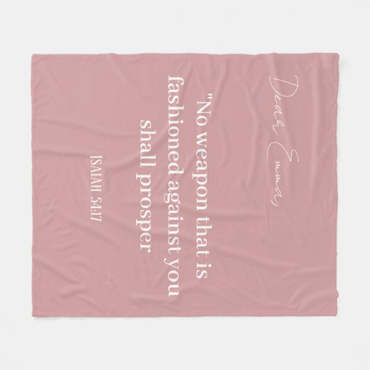 Christlicher Name des benutzerdefinierten, rosa Te Fleecedecke (Vorderseite (Horizontal))