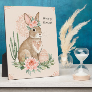Christlicher Osterhase Boho Pastell Fotoplatte