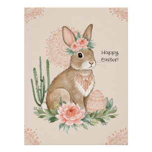 Christlicher Osterhasen-Druck als Wandkunst Poster