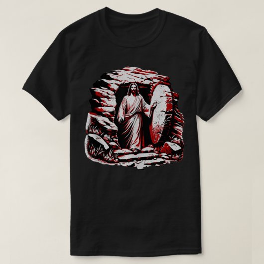 Christlicher OsterJesus Risen von Grave Church Scr T-Shirt (Design vorne)
