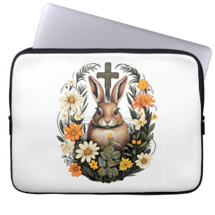 Christlicher Ostertag Kreuzfahrer Osterhasen Kanin Laptopschutzhülle