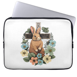 Christlicher Ostertag Kreuzfahrer Osterhasen Kanin Laptopschutzhülle