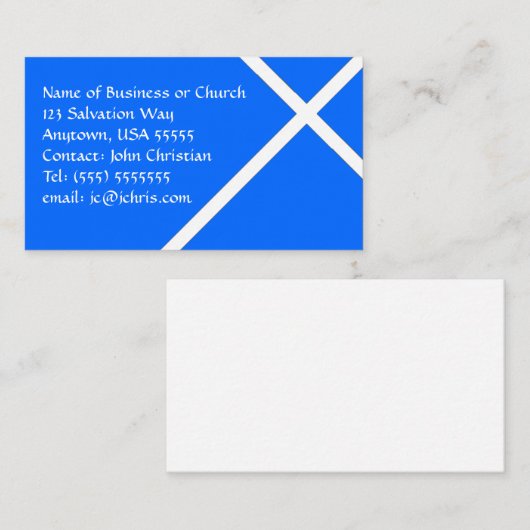 Christlicher Pastor oder Kirchenweißkreuz Visitenkarte (Vorne/Hinten)