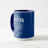 Christlicher Pastor, von Gott und Kaffee inspirier Tasse (Vorderseite Links)