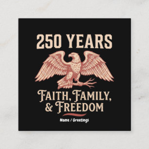 Christlicher Patriot 2026 Jubiläum Glaube Familie  Quadratische Visitenkarte