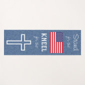 Christlicher Patriot Stand für Flag Kneel Cross Yogamatte (Vorderseite (Horizontal))