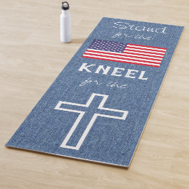 Christlicher Patriot Stand für Flag Kneel Cross Yogamatte