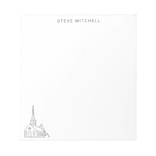 Christlicher Personalisierter Name Kirchenpfarrer Notizblock (Vorderseite)