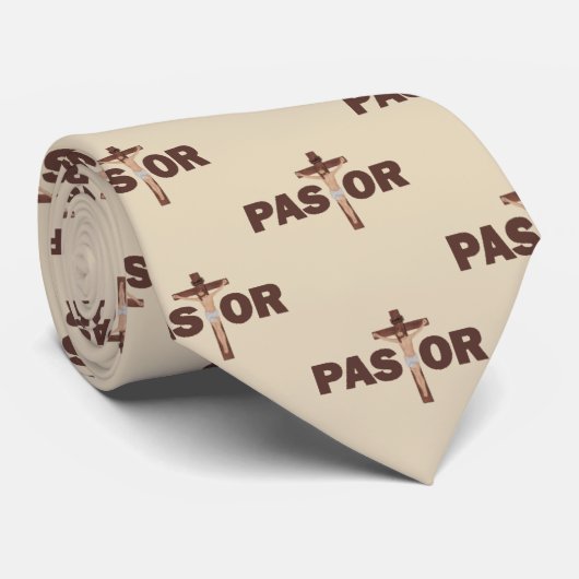 Christlicher Pfarrer (Jesus am Kreuz) Necktie Krawatte (Gerollt)