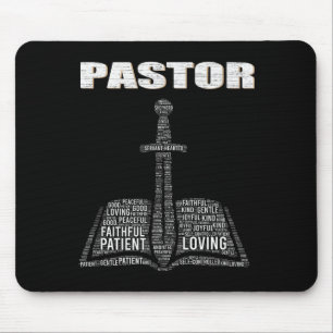 Christlicher Pfarrer Wortwolke Kirche Pastor Schät Mousepad
