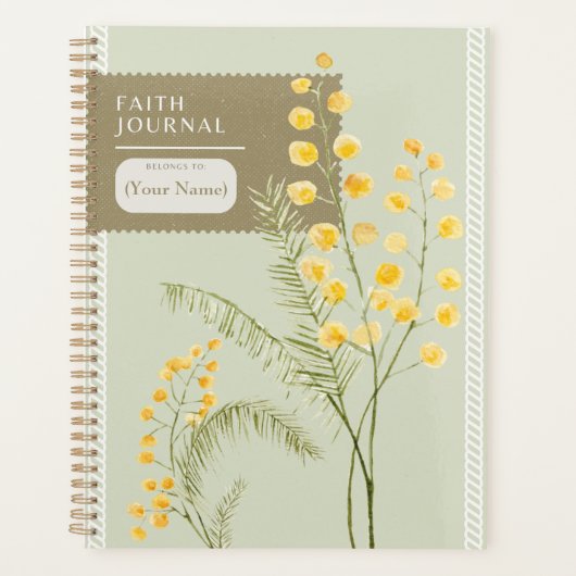 Christlicher Planer Faith Journal Yellow Flowers (Vorderseite)