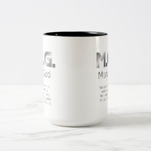 Christlicher Prophetischer Silberner MANN GOTTES P Zweifarbige Tasse (Mittel)